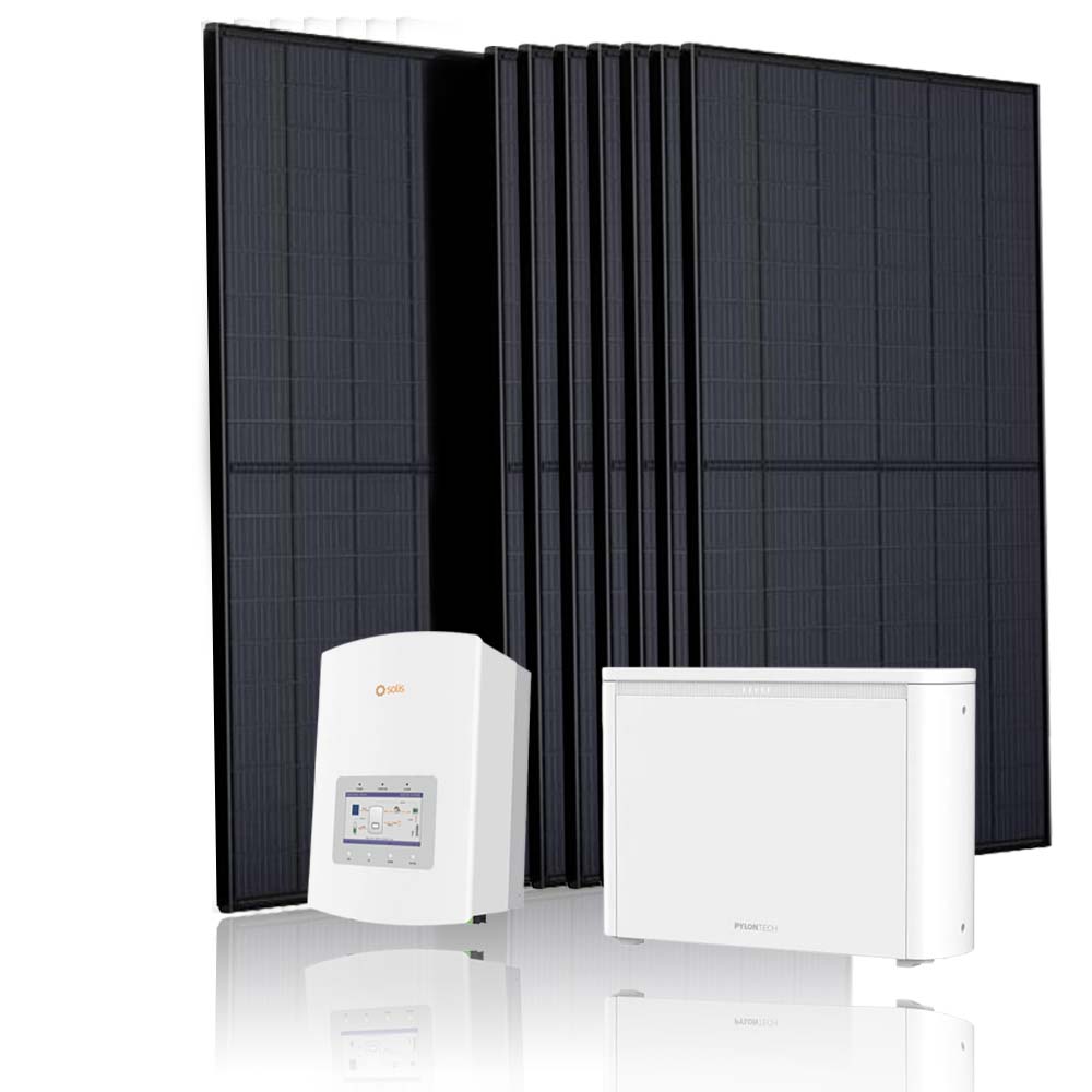 12 zonnepanelen set met Solis Hybride omvormer