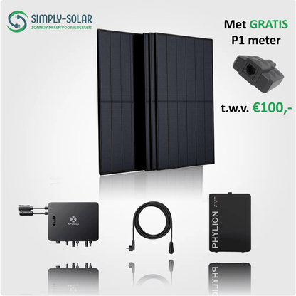 Balkon Plug & Play set 4 panelen met accu – 1740+ wattpiek